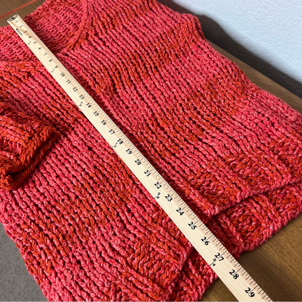 New Free People Women’s Sweater Georgia V-neck Tunic 2 Sleeve Size Small Red$148 - Picture 7 of 14